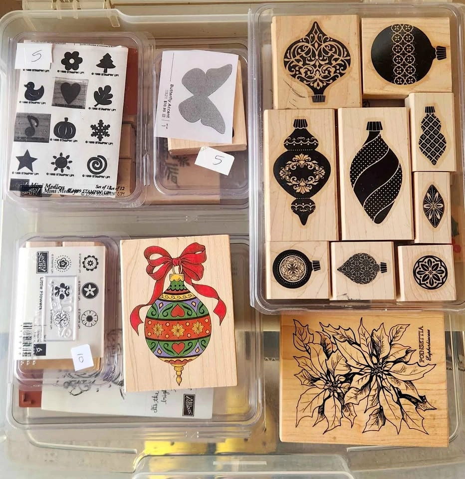 Collection of 90 Wooden Stamps