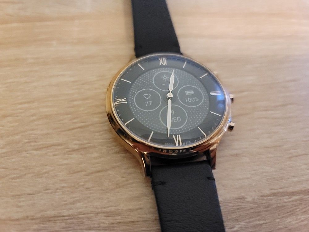 Fossil Hybrid Smartwatch HR Rose Gold With Black Leather Band - photo 2