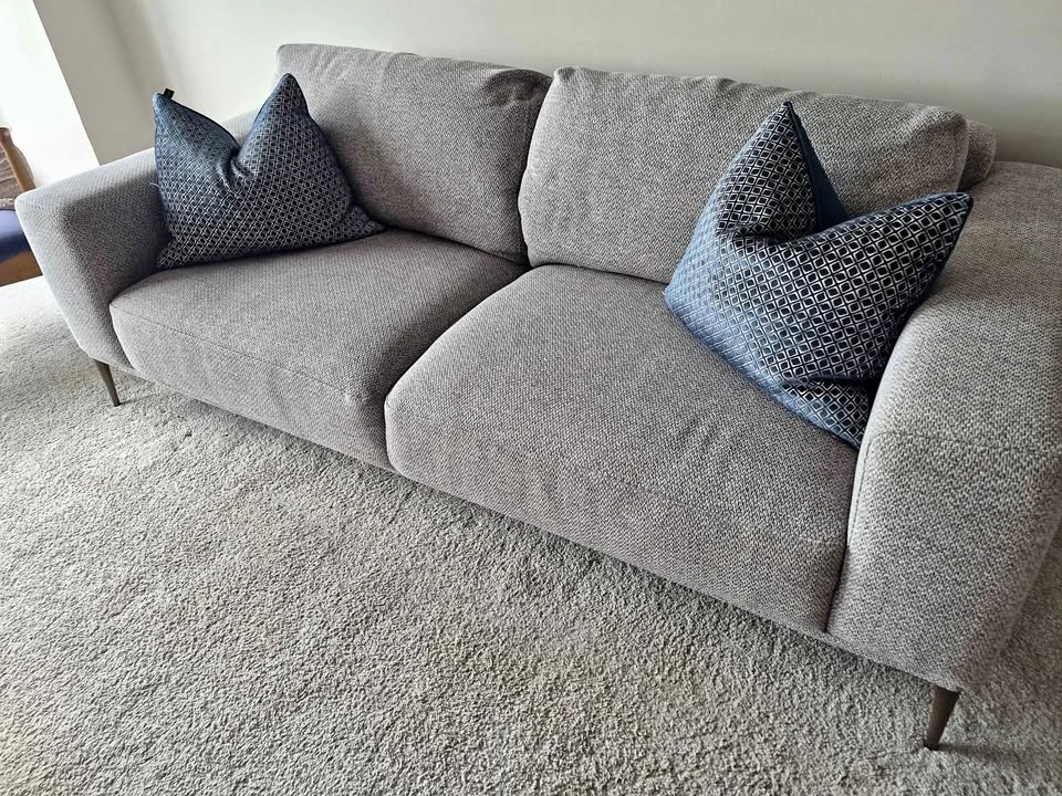 Modern Grey Textured Fabric Sofa