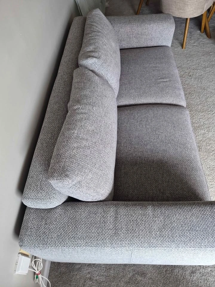 Modern Grey Textured Fabric Sofa - photo 2