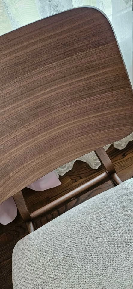 NEW Set of 2 dining chairs, walnut wood and beige upholstery - photo 4