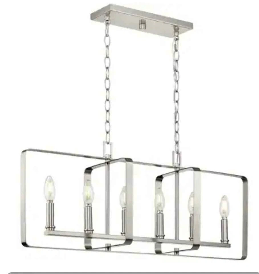 Progress Lighting McColl 6-Light Brushed Nickel Island Light