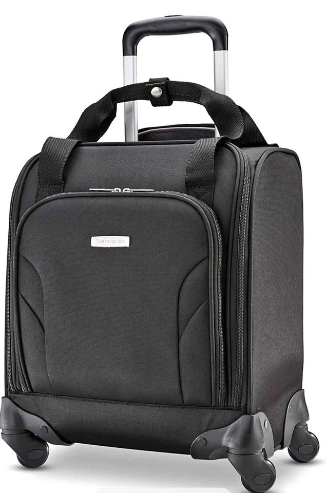 Samsonite Underseat Carry-On Spinner With USB Port, Jet Black