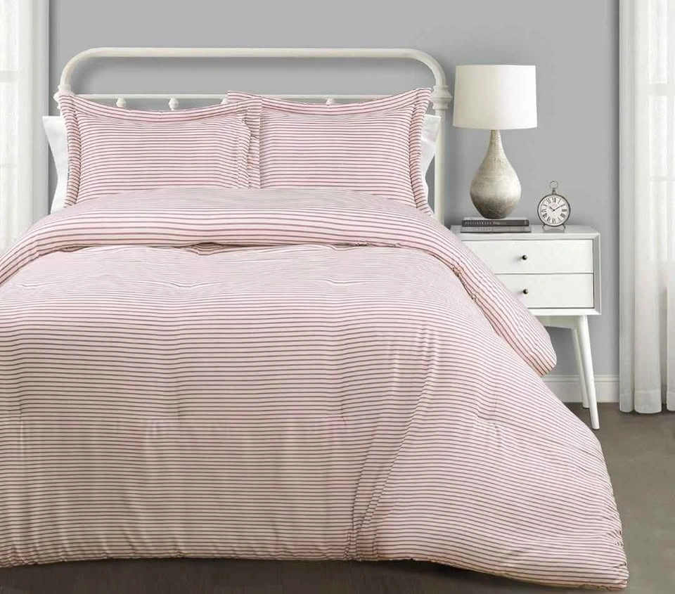 Lush Decor Farmhouse Stripe Reversible King Comforter Set - photo 2