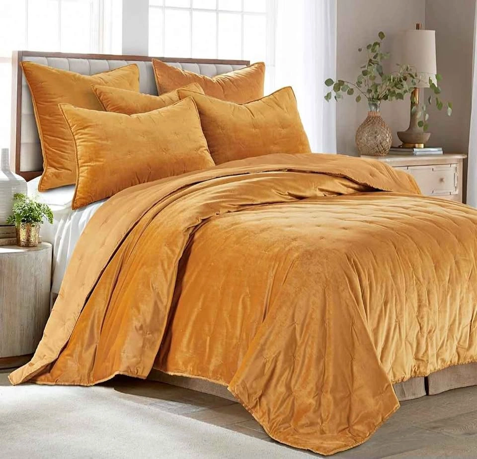 Levtex Home Calabria Full/Queen Quilt - Ochre Velvet