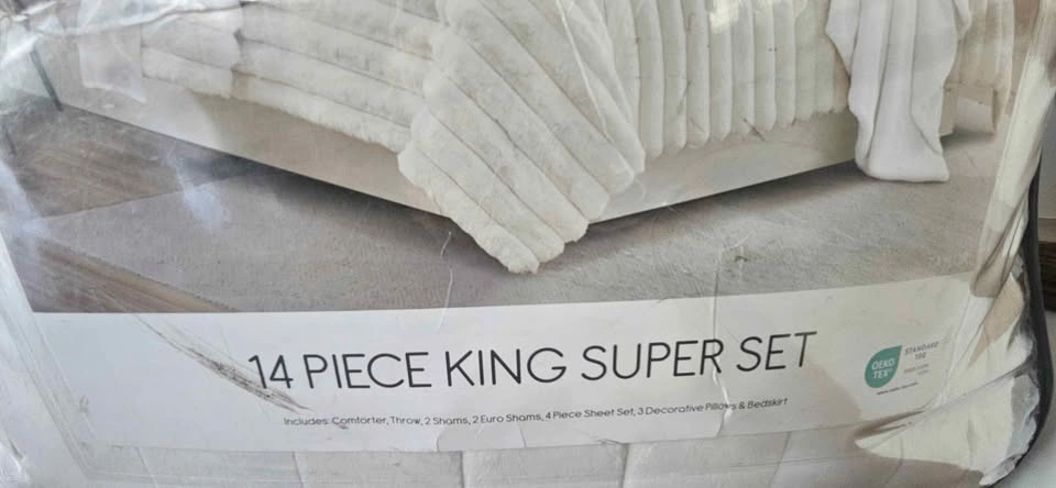 Sunham Macy's Taylor 14-Pc. King Comforter Set - White Faux Fur - photo 3