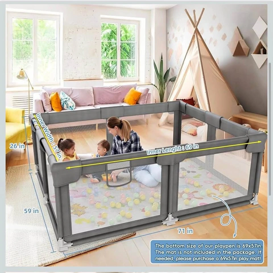 Baby playpen with mat 71×59inch Large