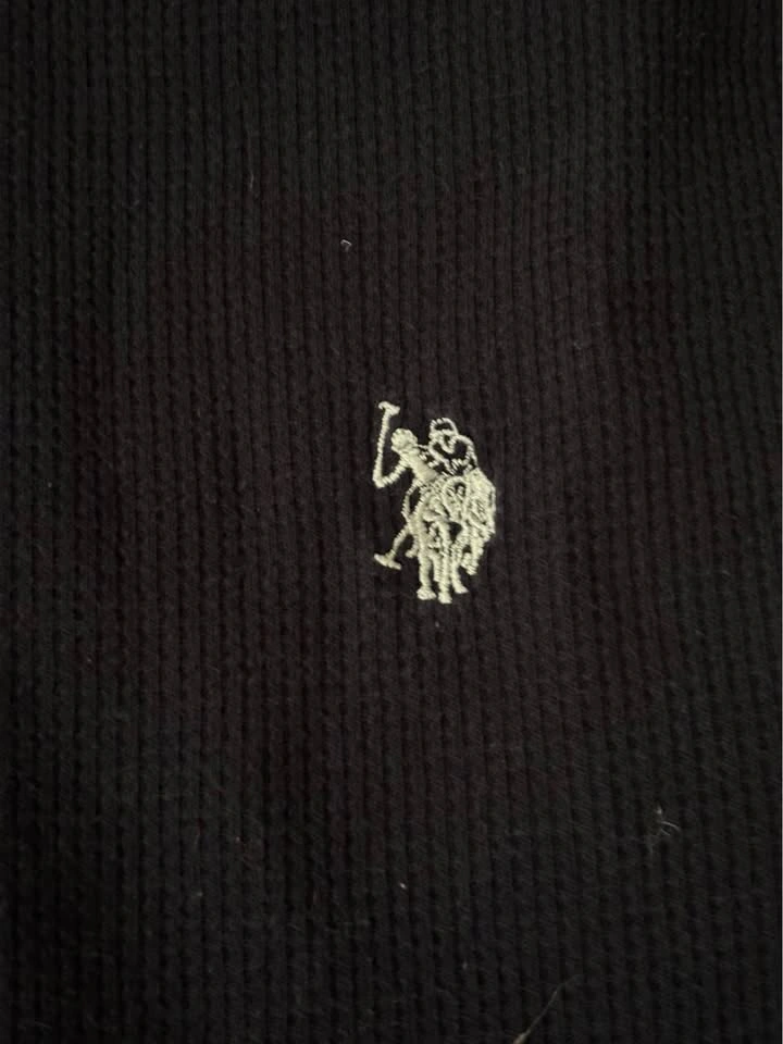 U.S. Polo Assn. Black Long Sleeve Waffle Knit Thermal Shirt Larg - photo 2