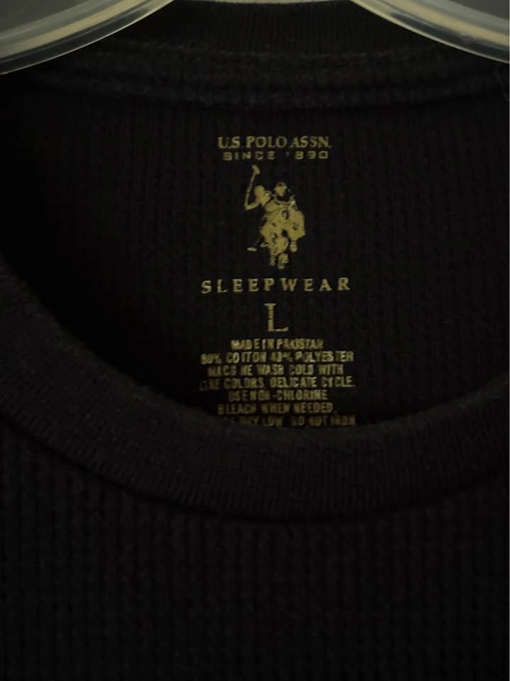 U.S. Polo Assn. Black Long Sleeve Waffle Knit Thermal Shirt Larg - photo 3