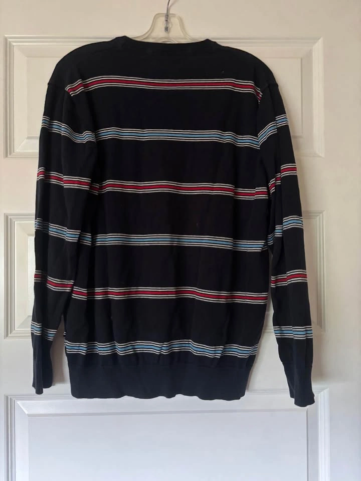 Nautica Striped V-Neck Sweater Mens Large Cotton - photo 3