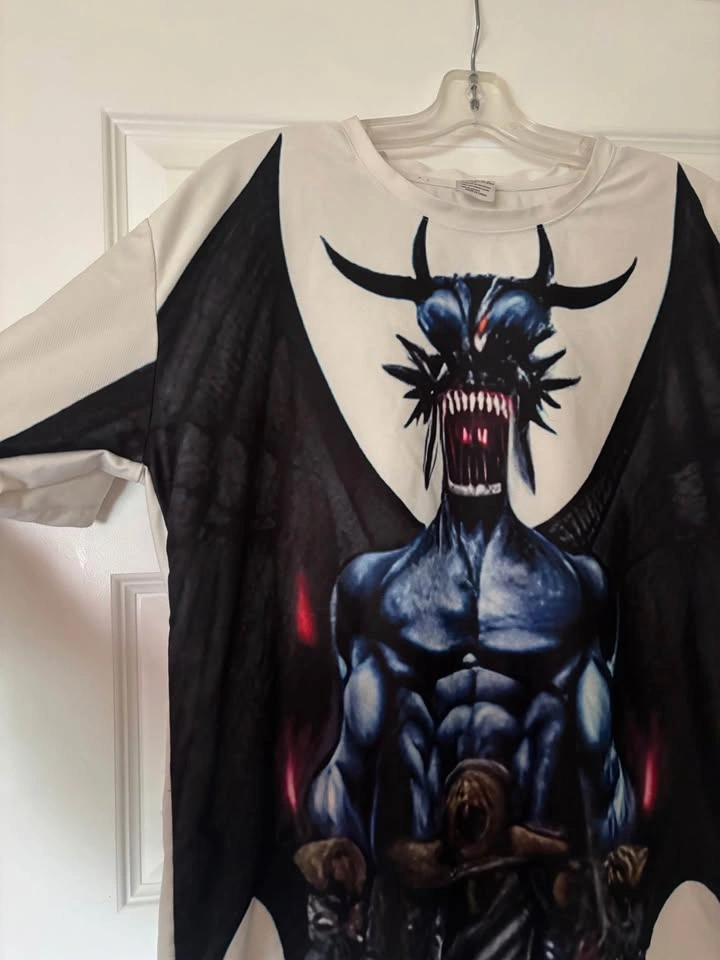 Large Monster Graphic T-Shirt Polyester Spandex - photo 2
