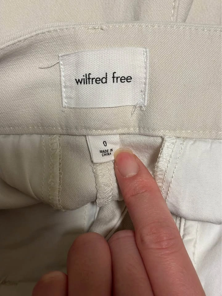 Aritzia Wilfred Free Pleated Wide Leg White Pants Size 0 - photo 3