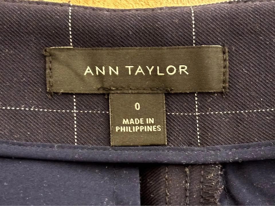 Ann Taylor Pants navy checkered size 0 - photo 3