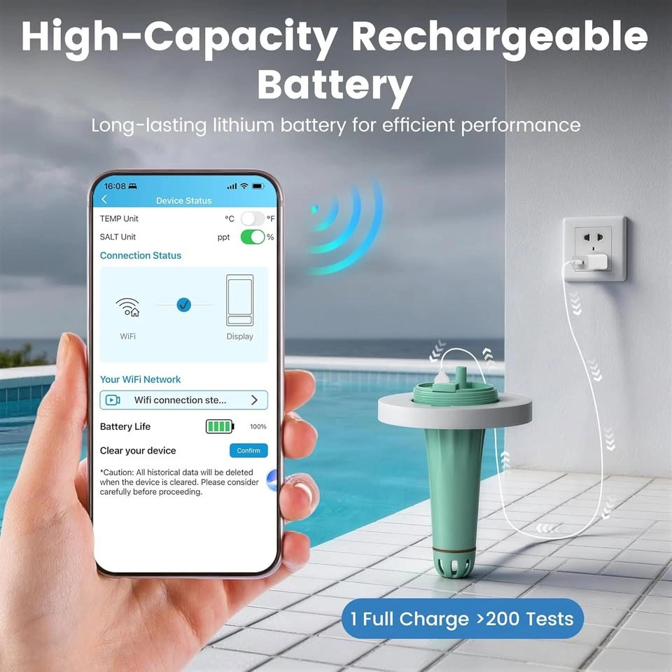 Smart Pool Monitor with App, 7-in-1 Floating Pool Water Tester - photo 5
