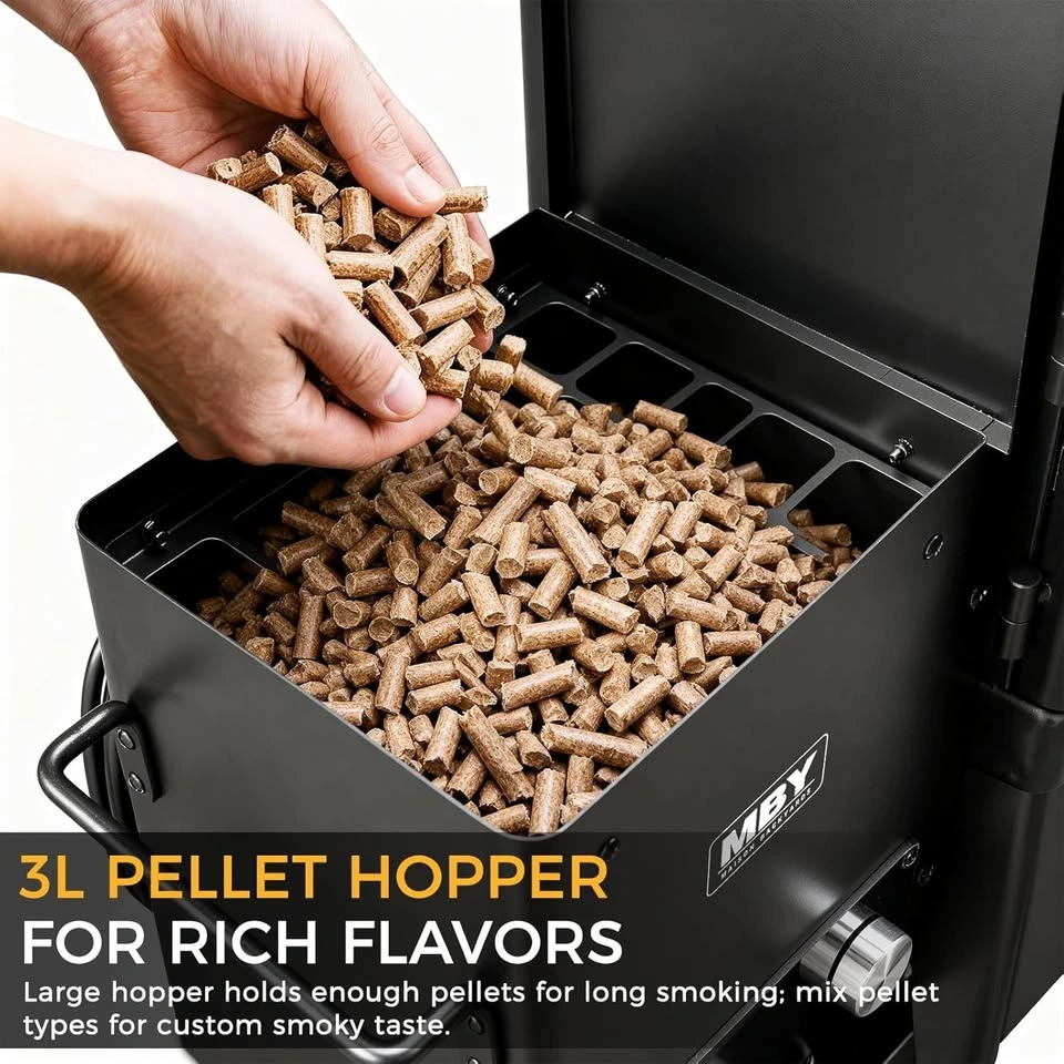 Electric Wood Pellet Smoker Grill With Meat Probe and Hook - photo 4