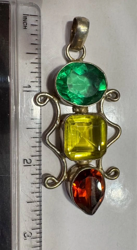 Handcrafted Silver Multi-Gemstone Necklace Set - photo 2
