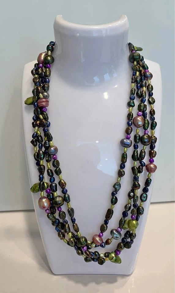 Lior Darvish Handcrafted Multi-Strand Pearl Statement Necklace