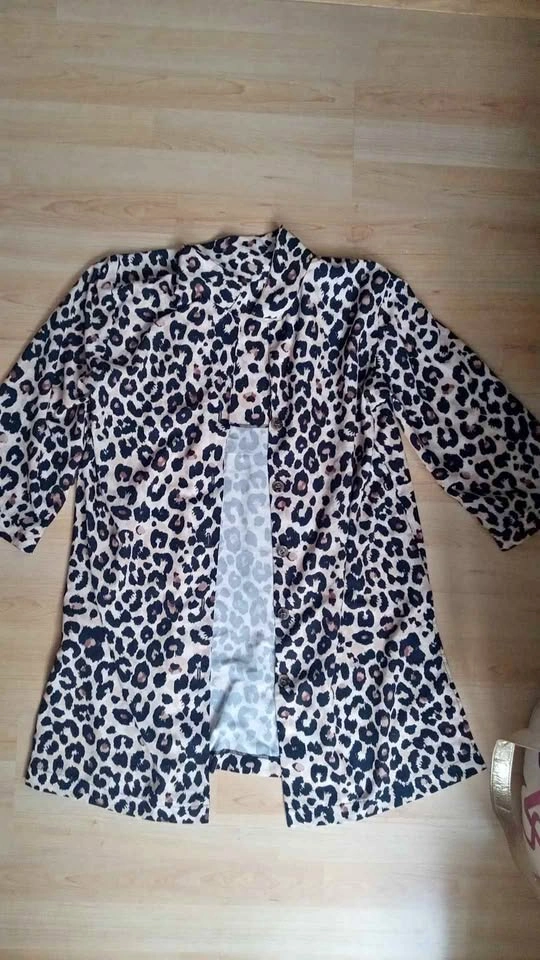 Leopard Print Button-Up Cardigan