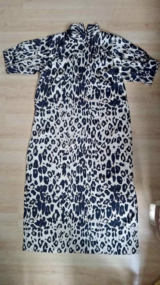 Leopard print full length dress