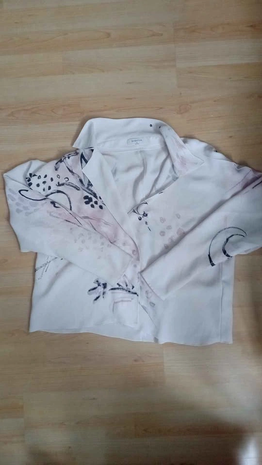 Babaton white long sleeve abstract floral patterned blouse - photo 5