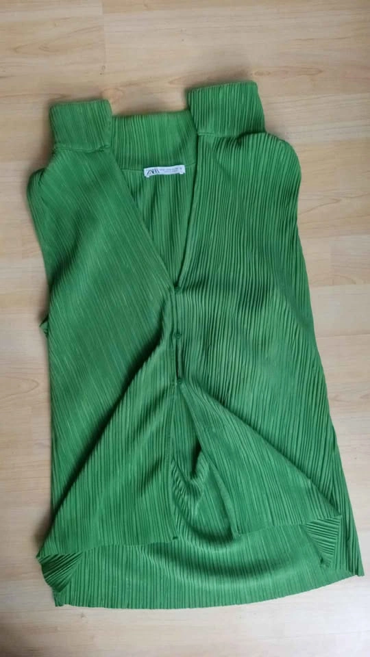 Zara Green Pleated Sleeveless Top S - photo 2
