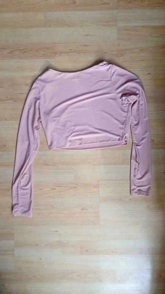 Light Pink Long Sleeve Crop Top