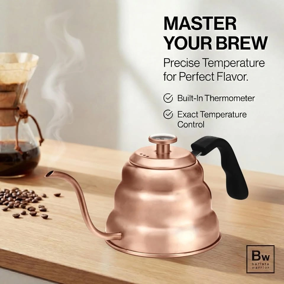 Barista Warrior Gooseneck Kettle with Built-In Thermometer - photo 3