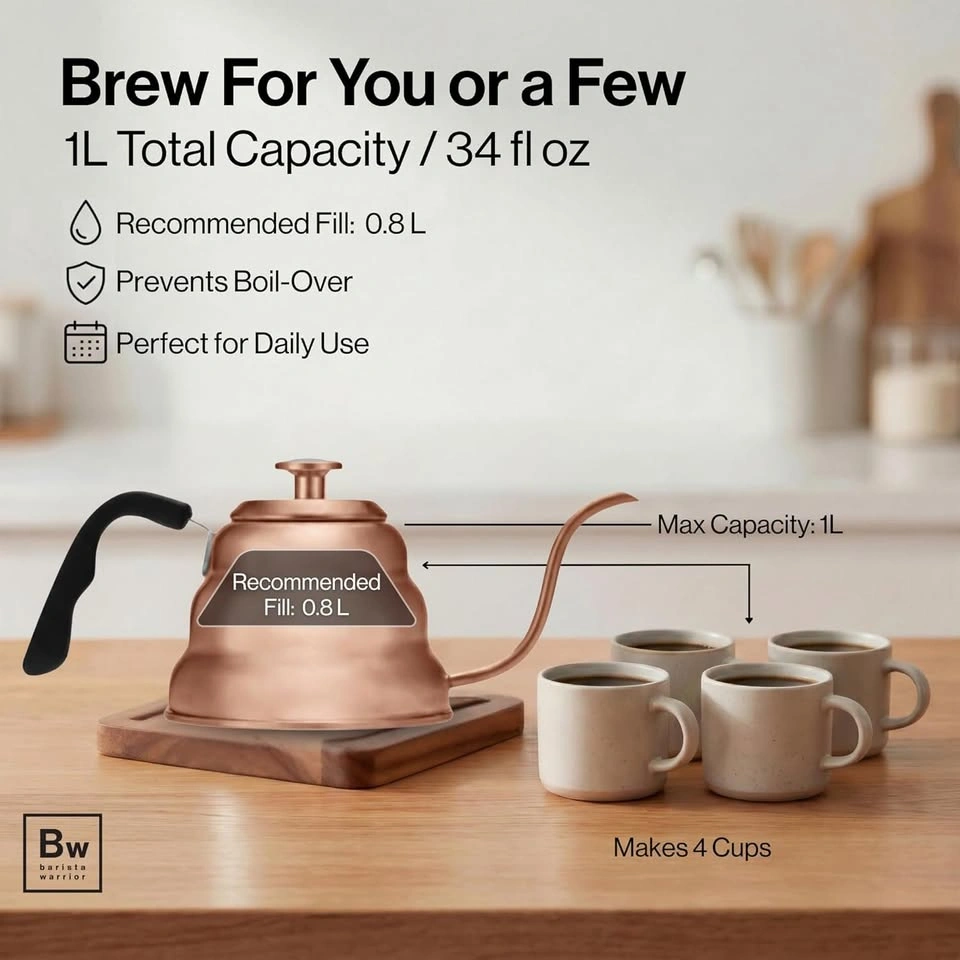 Barista Warrior Gooseneck Kettle with Built-In Thermometer - photo 4