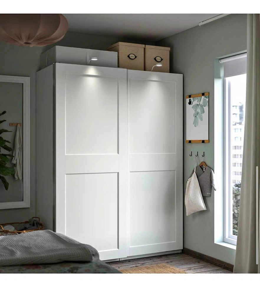 PAX Wardrobe with sliding doors, white/white, 59x26x79 1/4 "