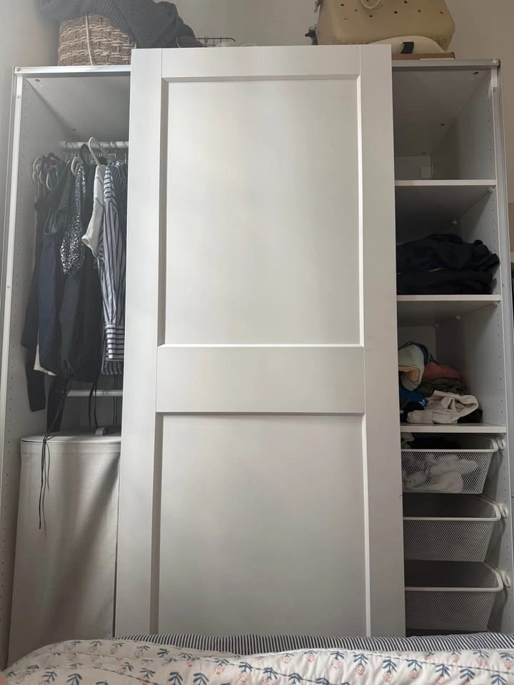 PAX Wardrobe with sliding doors, white/white, 59x26x79 1/4 " - photo 2