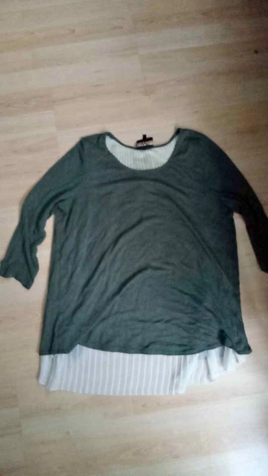 W5 Green Layered Tunic Top Size L