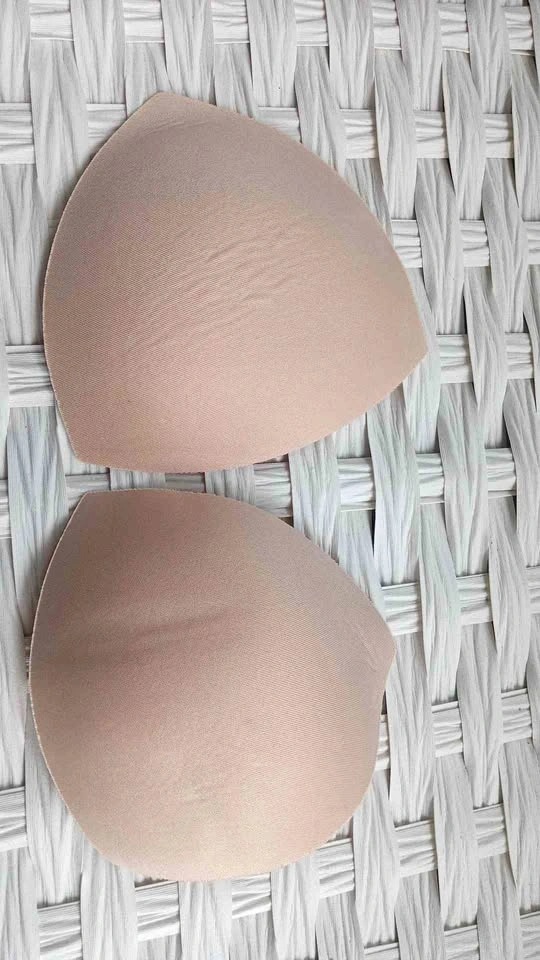 Beige Bra Pads Inserts Pair
