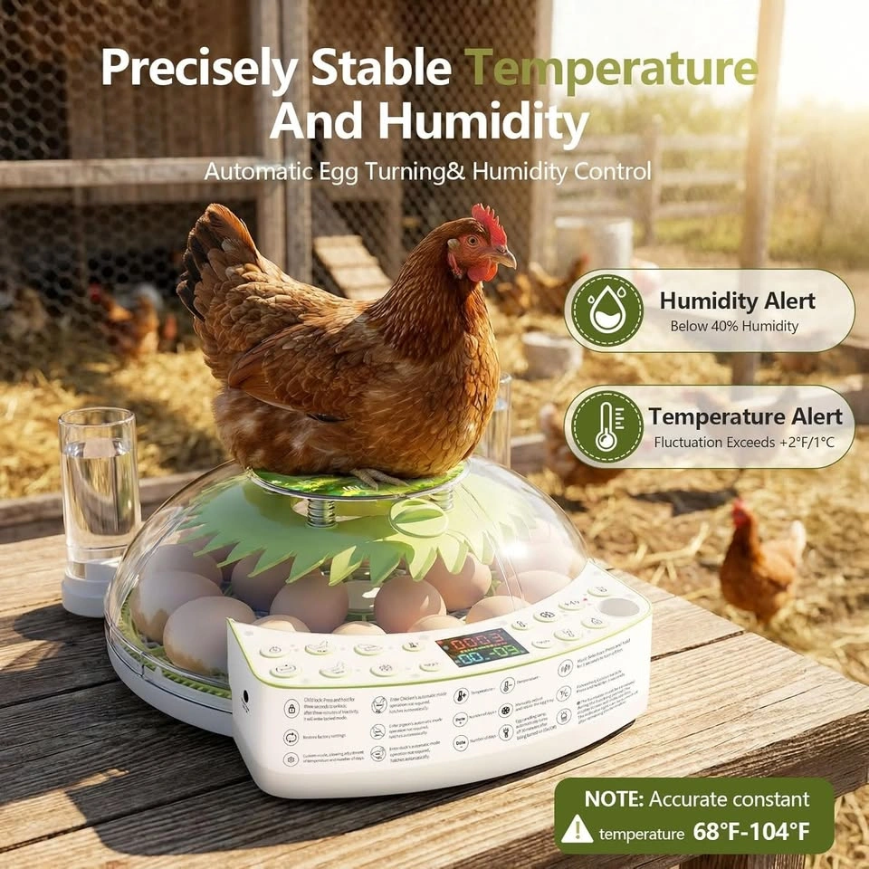 22 Egg Incubator for Hatching Eggs, 2026 Upgraded 360° View - photo 3