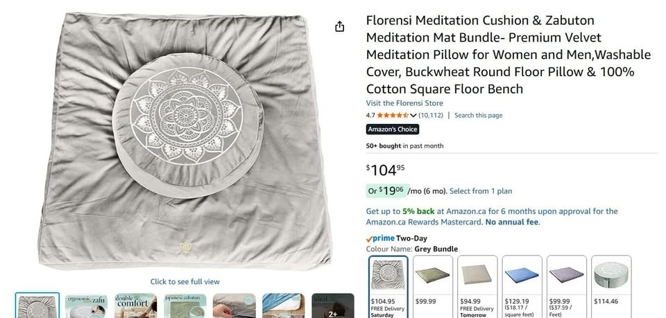 Florensi Meditation Cushion & Zabuton Meditation Mat Bundle - photo 2