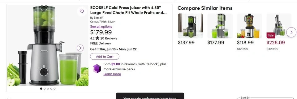 ECOSELF Cold Press Juicer with 4.35" Large Feed Chute - photo 2
