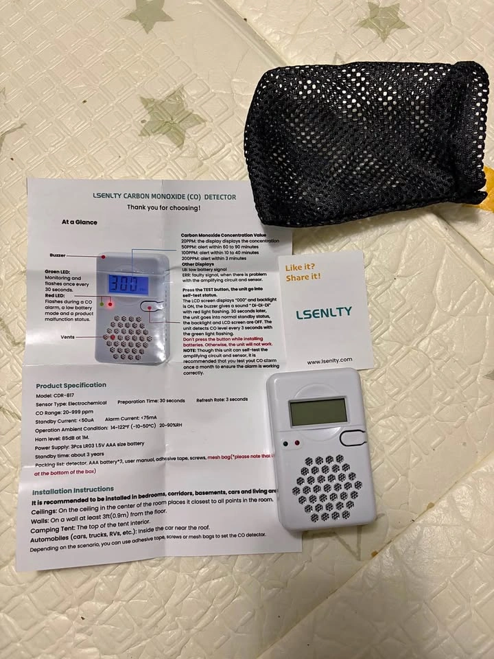 LSENLTY Carbon Monoxide CO Detector CDR-817