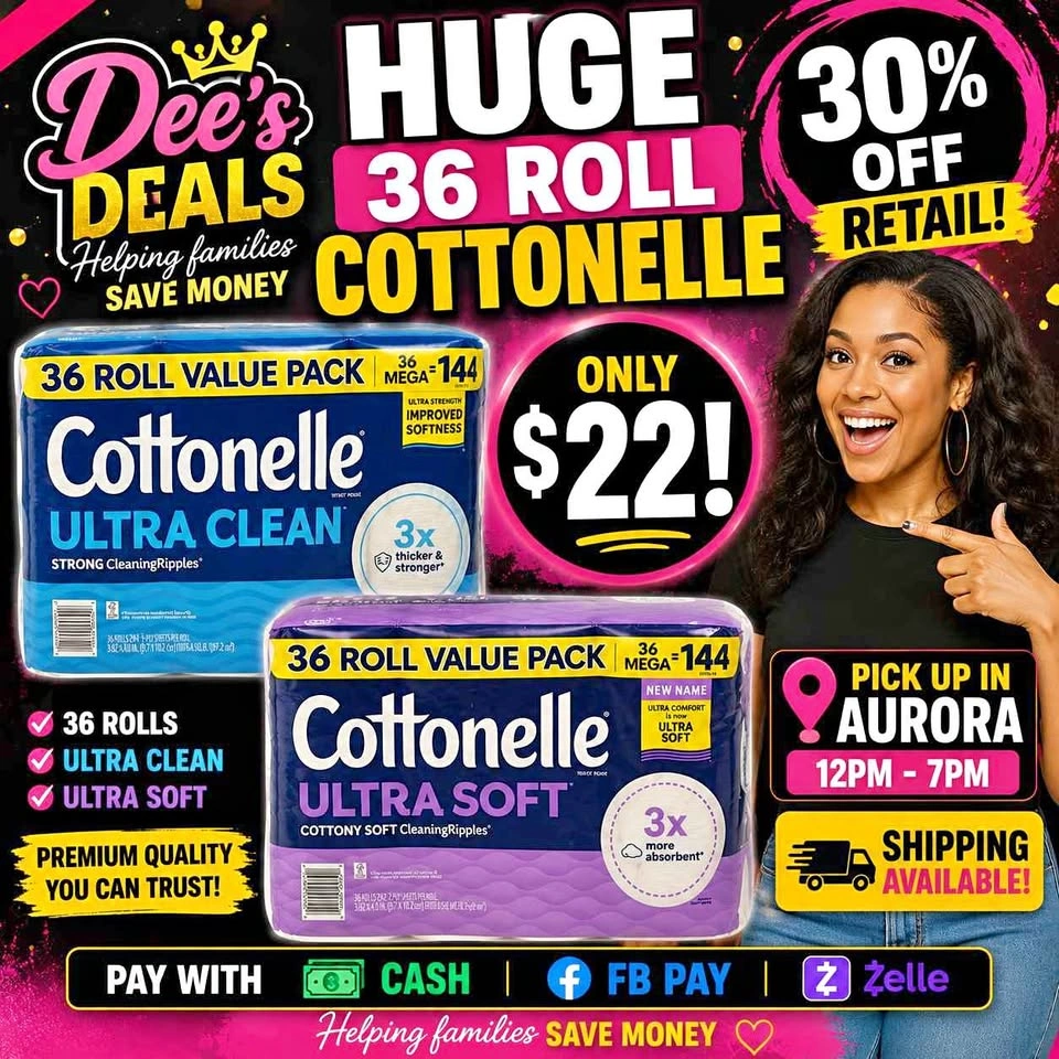 Huge 36 Roll COTTONELLE toilet paper ONLY $22 (30% OFF RETAIL)