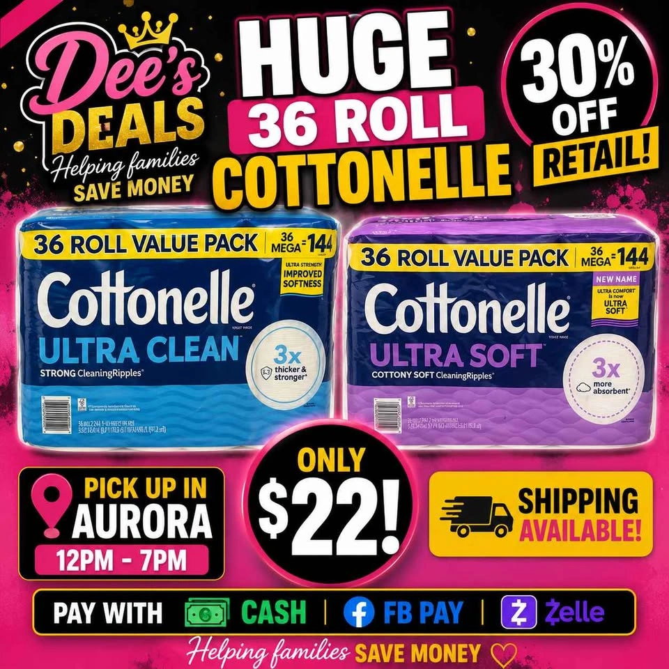 Huge 36 Roll COTTONELLE toilet paper ONLY $22 (30% OFF RETAIL) - photo 2