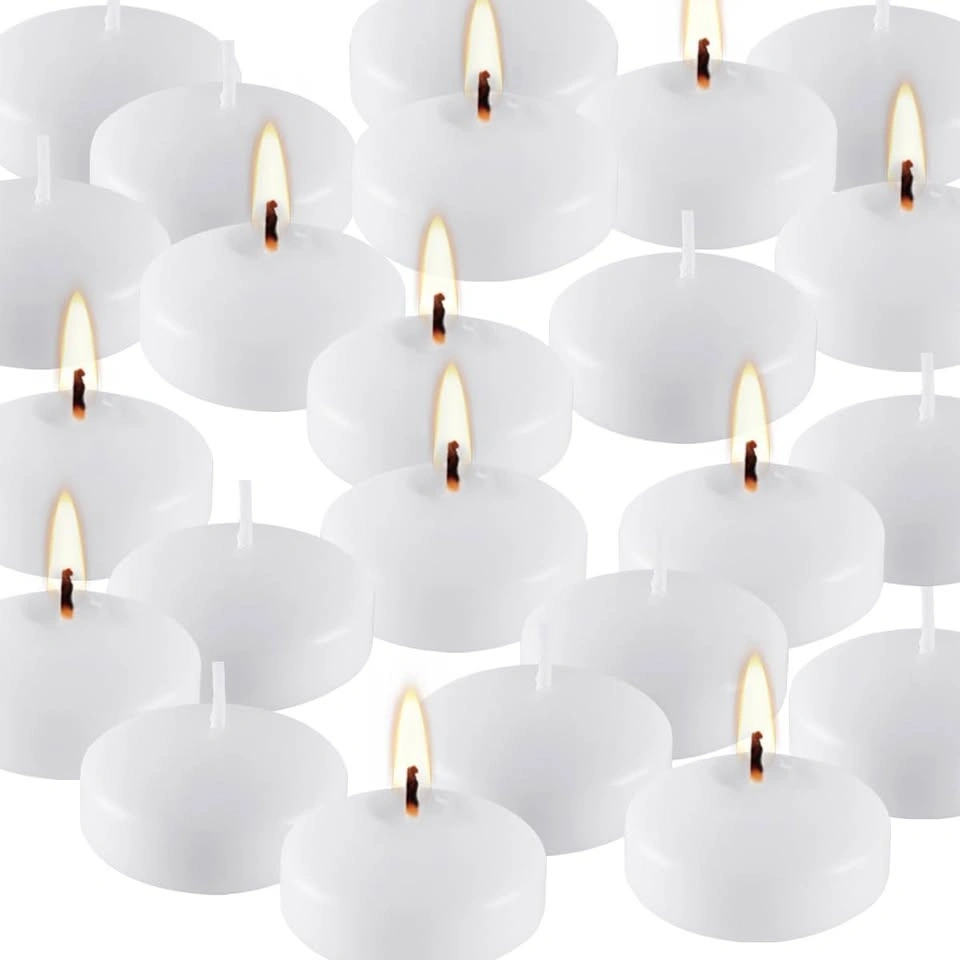 24 Pack Floating Candles, Smoke-Free, 5-6 Hours, White - photo 3