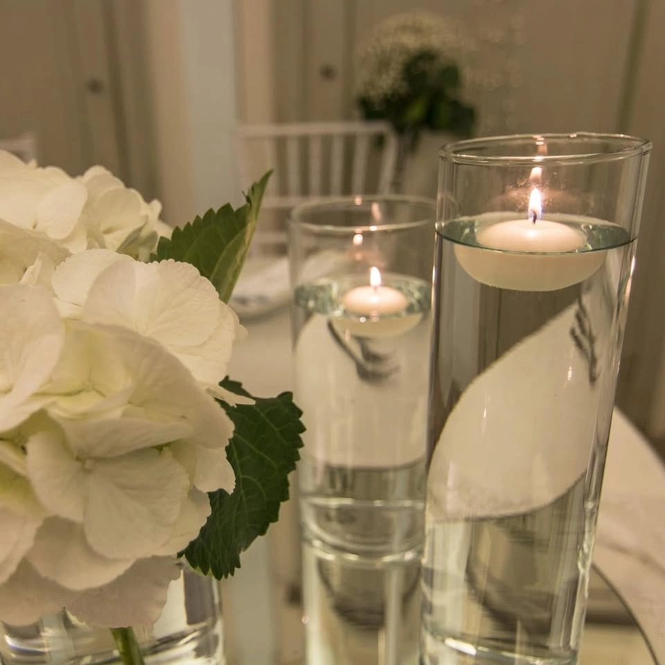 24 Pack Floating Candles, Smoke-Free, 5-6 Hours, White - photo 4