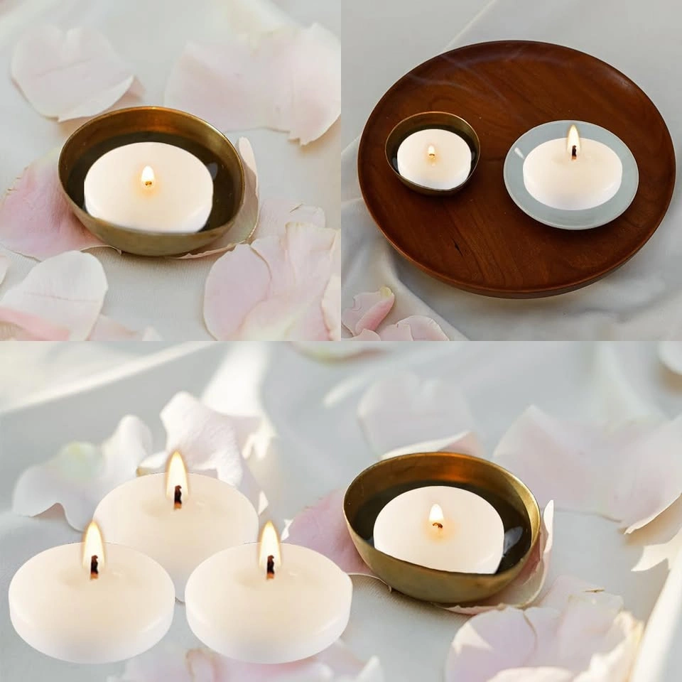24 Pack Floating Candles, Smoke-Free, 5-6 Hours, White - photo 5