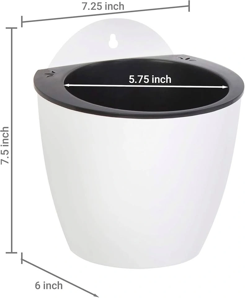 MyGift 7-inch Modern Wall Mountable Self Watering White Planter - photo 5