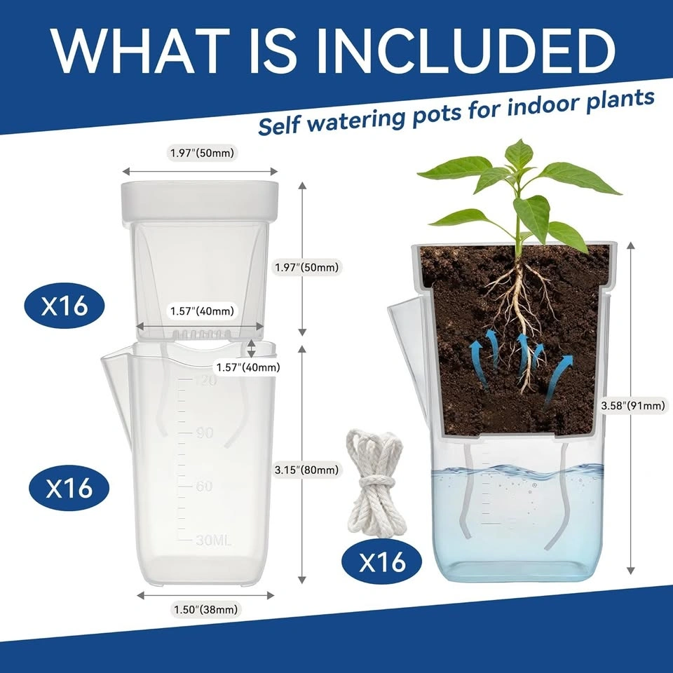 16 Pack 2" Mini Self Watering Pots for Indoor Plants - photo 3