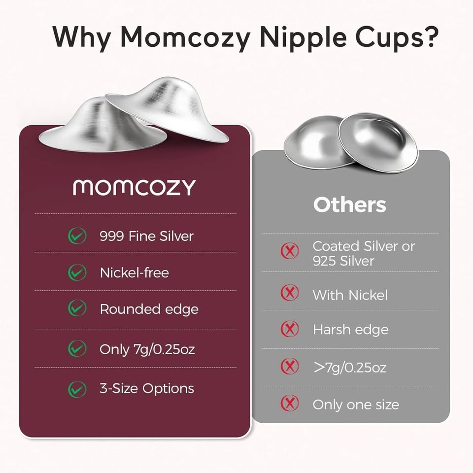 Momcozy 999 Silver Nursing Cups, Hole-Free Design - photo 5