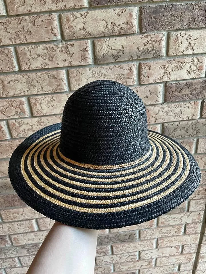 DANIER Sun Hat With Black & Beige Stripes thumbnail