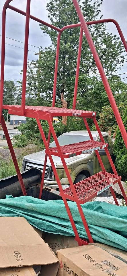 6-step Cotterman Industrial Rolling Warehouse Ladder