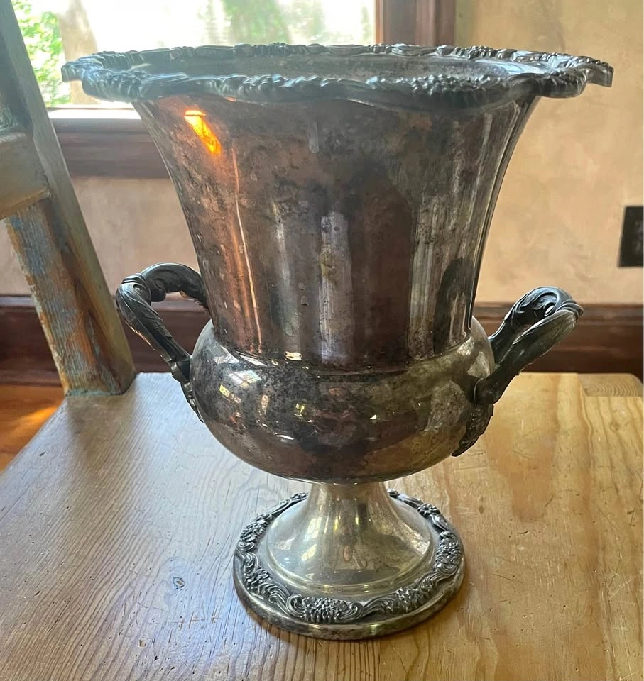 ANTIQUE POOLE 423 SILVER PLATED TROPHY CHAMPAGNE BUCKET