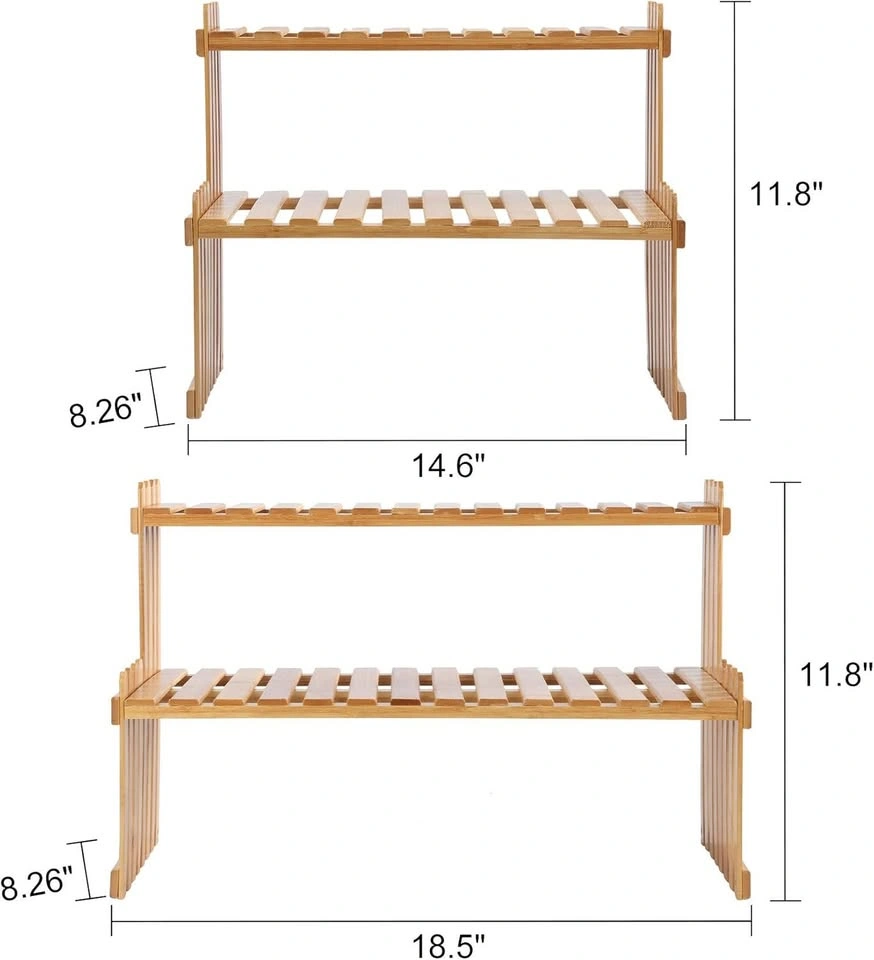 2 Tiers Bamboo Stand Shelf - photo 4