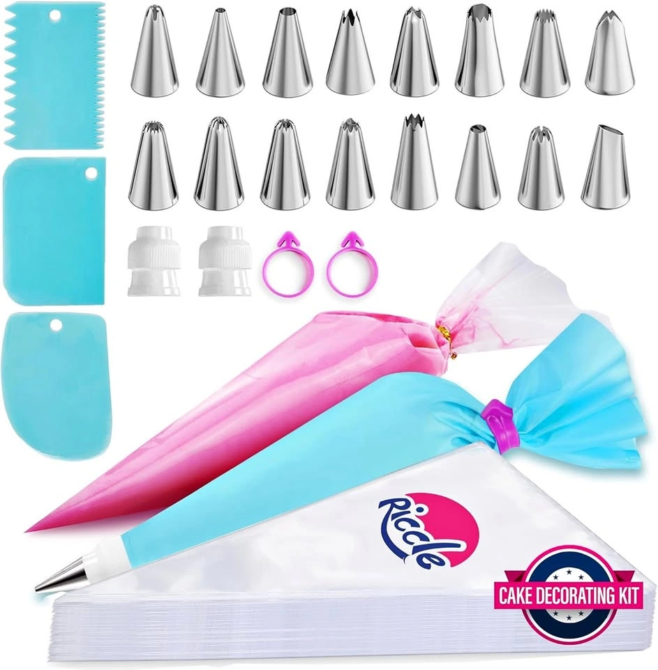 Riccle Piping Bags and Tips Set, 124 Pcs Cake Decorating Kit