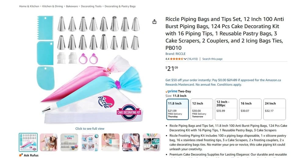 Riccle Piping Bags and Tips Set, 124 Pcs Cake Decorating Kit - photo 2